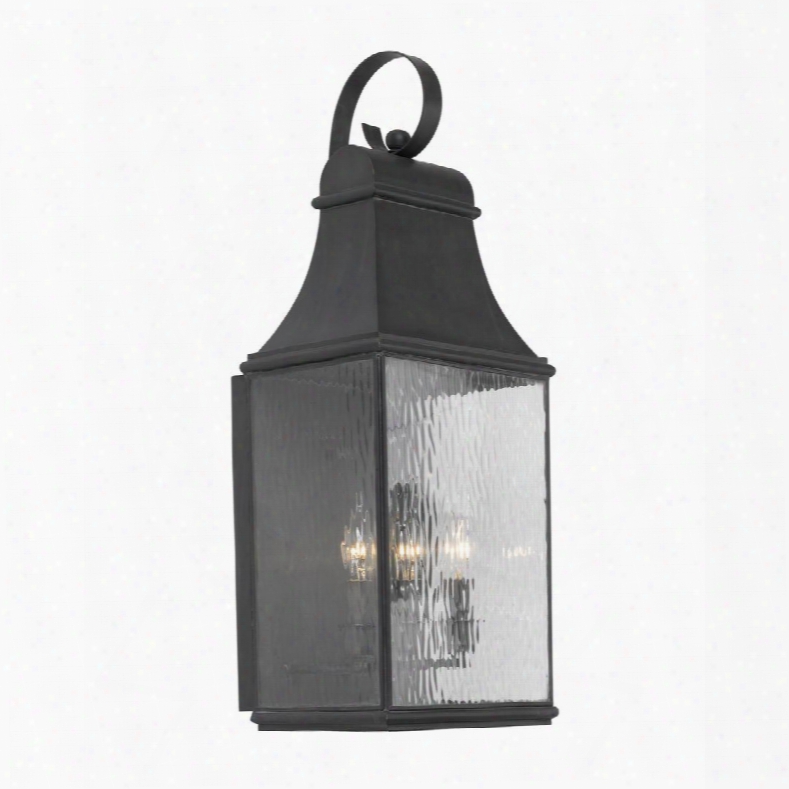 706-c Outdoor Wall Lantern Jefferson Collection In Solid Brass In A Charcoal