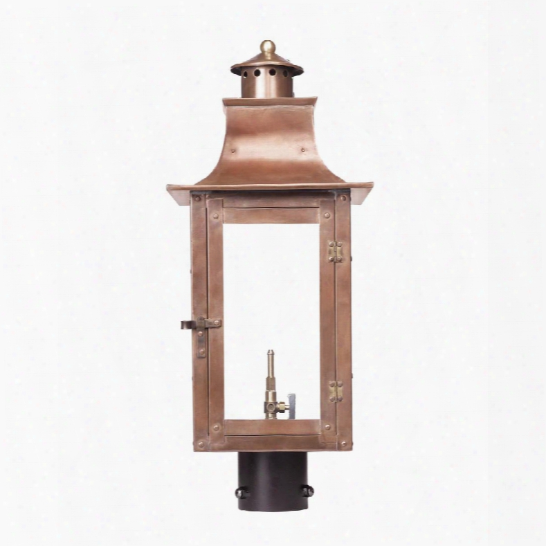 7914-wp Outdoor Gas Post Lantern Maryville Collection In Solid Brass In An Aged Copper