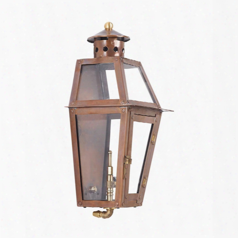 7940-wp Outdoor Gas Wall Lantern Grand Isle Collection In Solid Brass In An Aged Copper