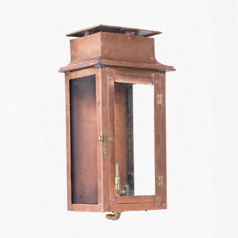 7941-wp Outdoor Gas Wall Lantern Maryville Collection In Solid Brass In An Aged Copper