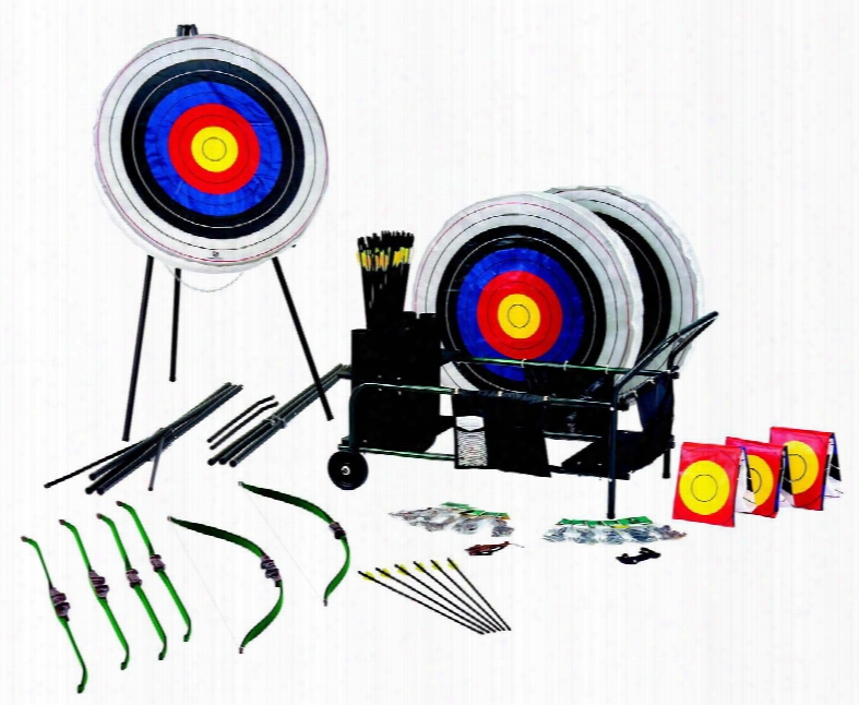 A4400 All-in-one Archery Cart With Foam Targets Target Faces Tripod Stands Bows Safetyglass Arrows Armguards Shooting Gloves Ground Quivers And "abc's