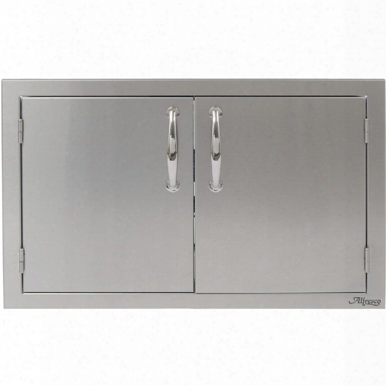 Ab-36 36" Double Sided Access Doors With All-welded Commercial Stainless Steel Design Integrated Storage Rails And Polished Steel Handles In Stainless