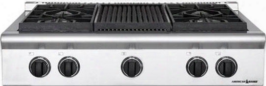 Arobsct-436gr-n 36" Performer Series Natural Gas Rangetop With 4 Open Burners 11" Char-gri1l Automatic Electronic Ignition And Commercial Cast Iron Grates In