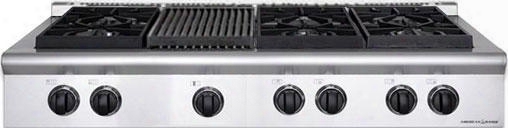 Arobsct-648gr-n 48" Performer Series Natural Gas Rangetop With 6 Open Burners 11" Char-grill Automatic Electronic Ignition And Commercial Grade Cast Iron