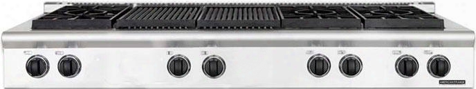 Arobsct-660x2gr-n 60" Performer Series Natural Gasrangetop With 6 Open Burners And (2) 11" Char-grills In Stainless