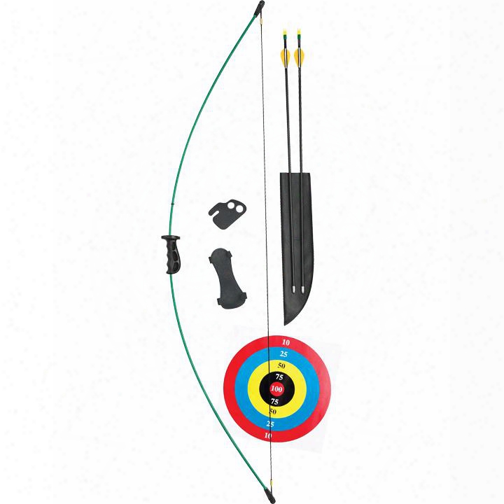 Ays6400 51" Crusader Right/left-handed Youth Bow Set With 2 Safetyglass Arrows Armguard Arrow Quiver Finger Tab And