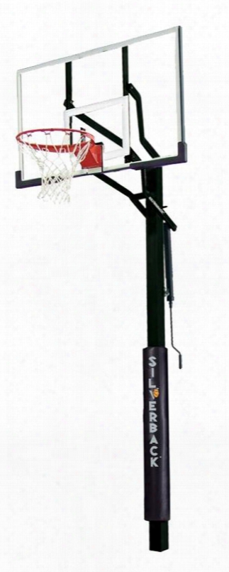 B5400w Sb54ig In-ground Mounting 54" Basketball Hoop With An Elite Pole Pad And Backboard