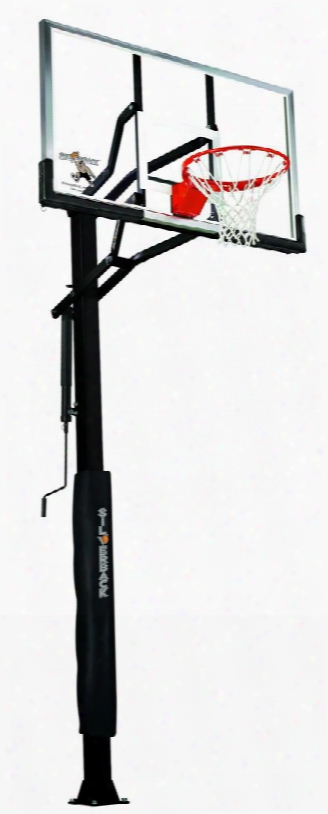 B5402w Sb60 Basketball 60" Hoop With A Full-perimeter Alluminum Backboard Frame An Elite Pole Pad And Backboard