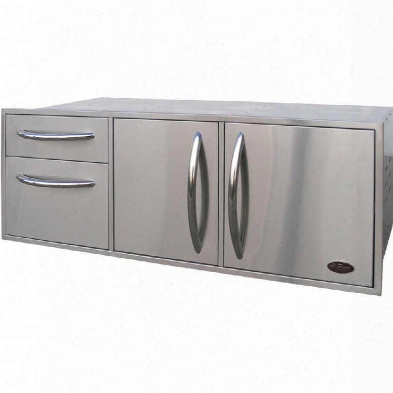Bbq07909 52.5" Built-in Complete Enclosed Cabinet With Oversized Doors Drawers Industrial Strength Hidden Hinges And Extra Large Handles In Stainless