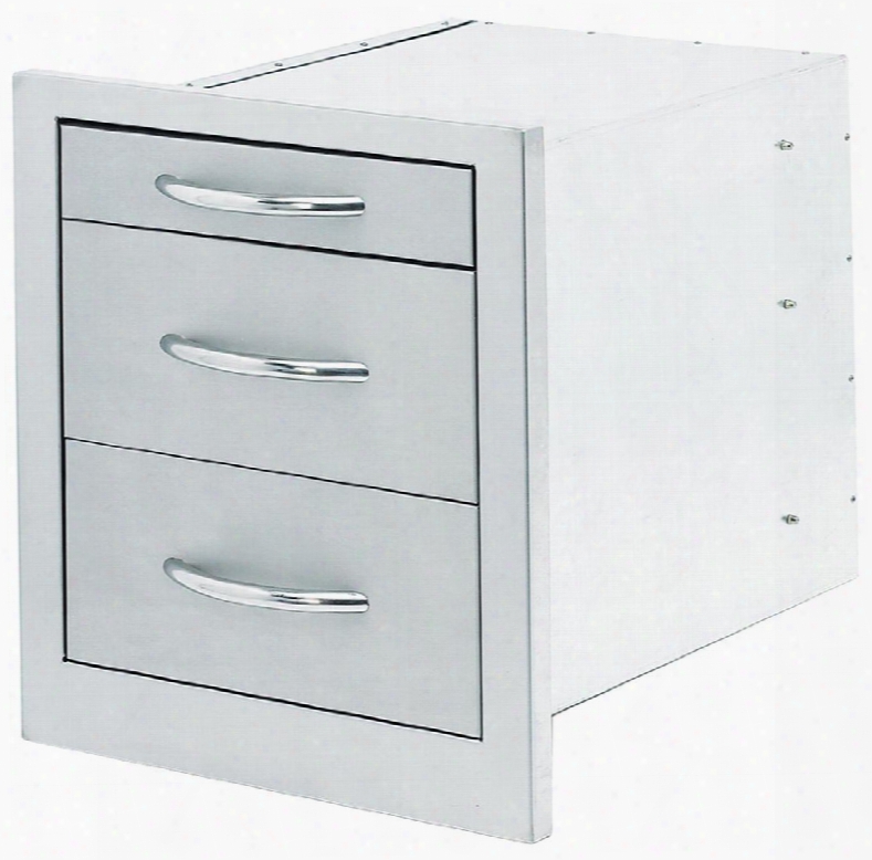 Bbq08866 Built-in Bbq Storage Bin With  3 Extension Drawers Industrial Strength Hidden Hinges And Extra Large Handles In Stainless