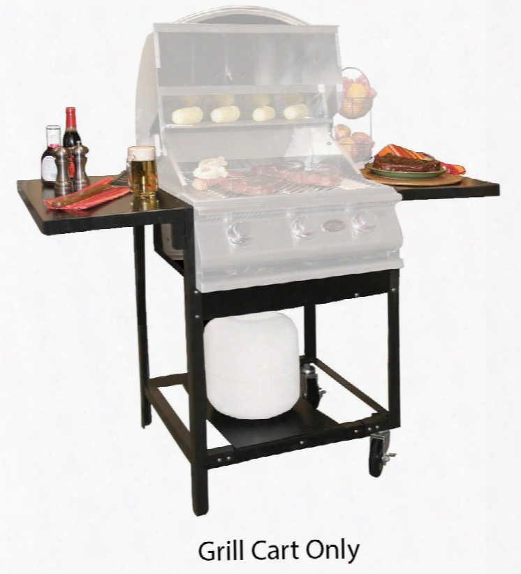 Bbq10245kdb A-la Grill Cart With Side Shelves Casters Adjustable Size And Metal Construction (grill Head Sold
