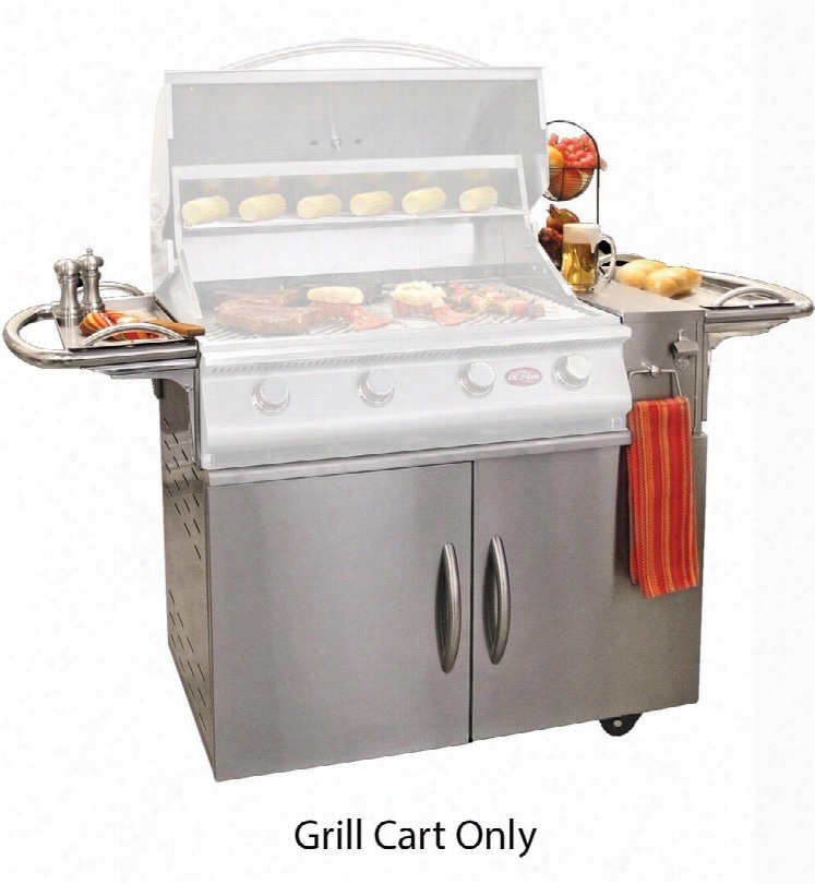Bbq10345kdb A-la Cart Plus Grill Cart With Side Serving Trays Spice Rack Bottle Opneer Casters Adjustable Size And Metal Construction In Stainless