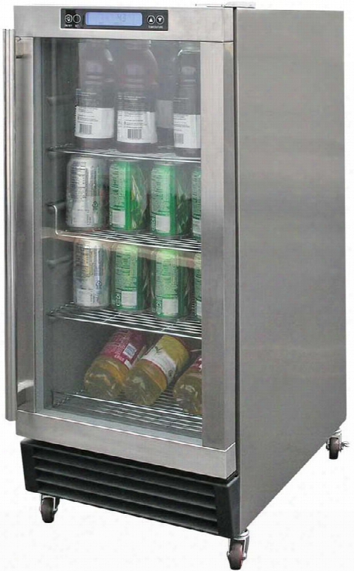 Bbq10715 15" Outdoor Beverage  Cooler With 3.25 Cu. Ft. Capacity 3 Chrome-plated Racks 1 Chrome-plated Wire Basket And Digital Thermostat In Stainless