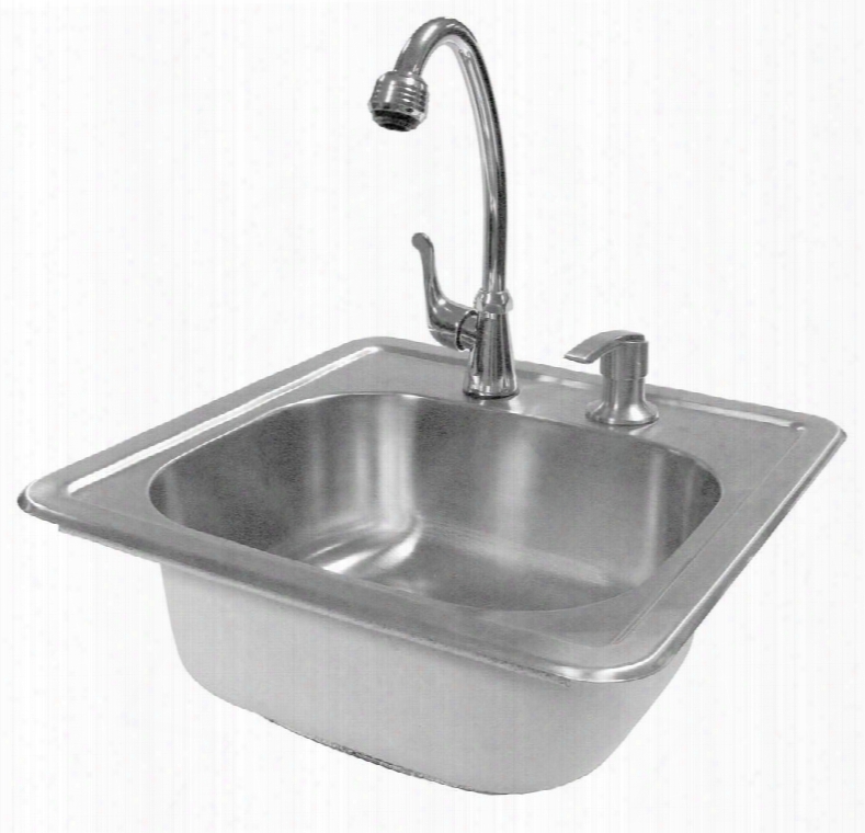 Bbq11963 Sink With Faucet Deep Bowl And Built-in Soap Dispenser In Stainless