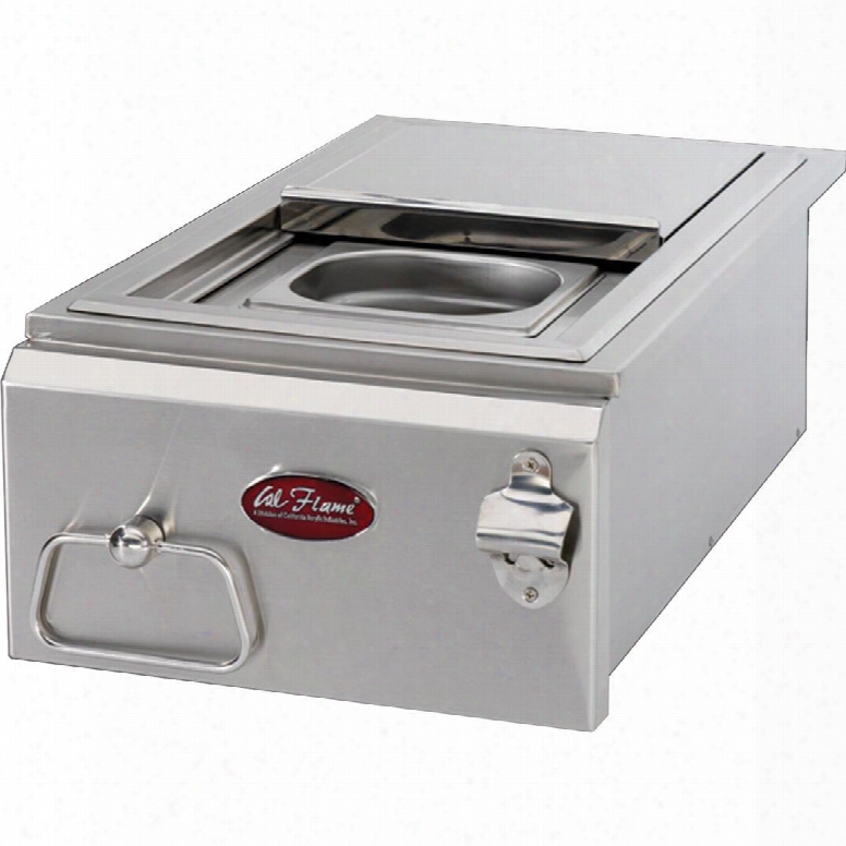 Bbq12842p-12 12" Built-in Cocktail Center With Two Condiment Trays Bottle Opener And Towel Holder In Stainless