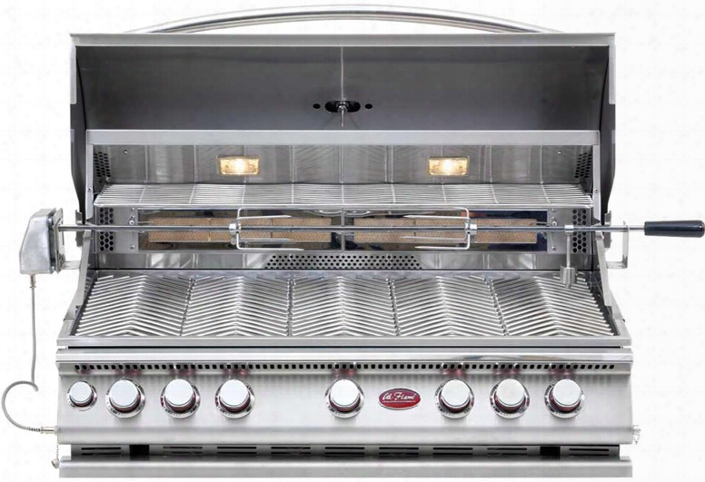 Bbq13875cp 39" Built-in Liquid Propane Convection Grill With 5 Burners 304 Stainless Steel Construction Rotisserie Dual Lights And Drip Tray In Stainless