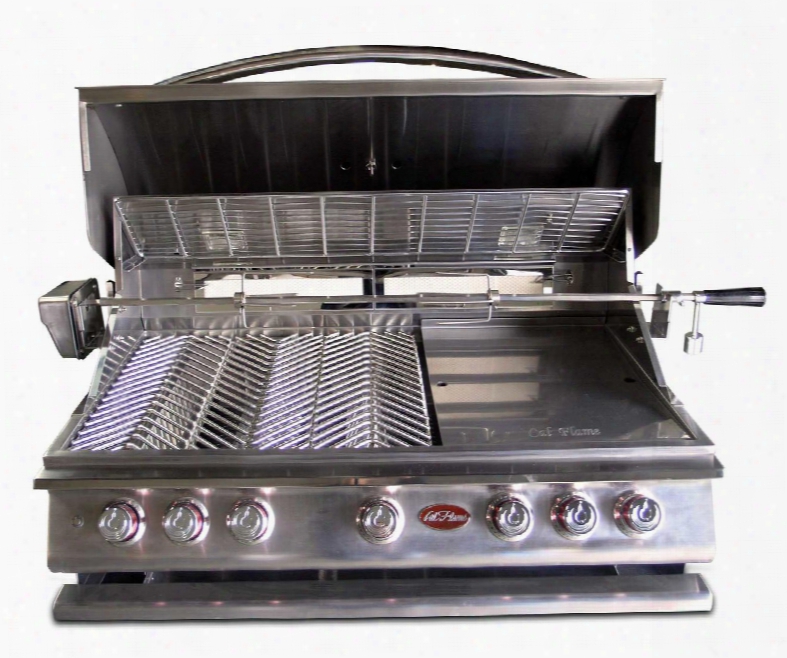 Bbq13p05 39" P Series Built-in Liquid Propane Grill With 340 Stainless Steel Construction Stainless Harden Burners Heavy Duty V-grates And Temperature Gauge