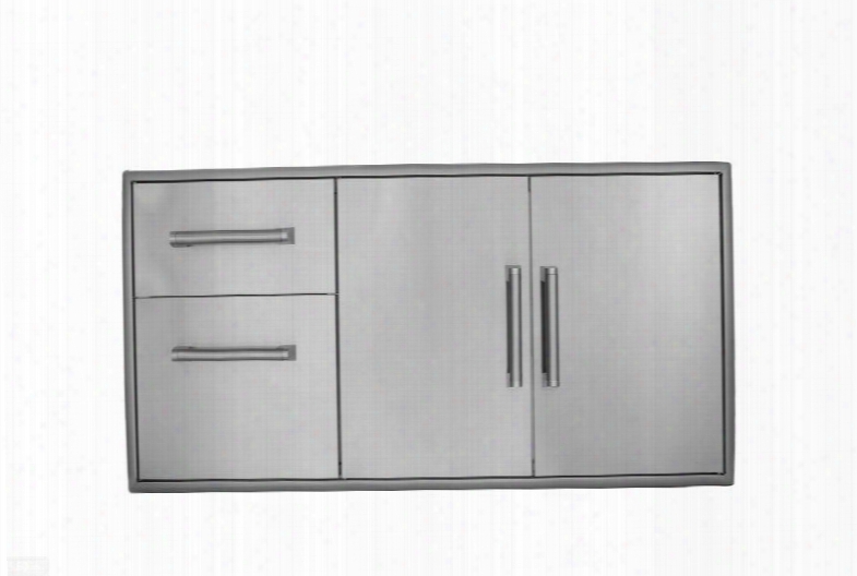 Ccd-2dc Two Drawer Cabinet And Double Access Doors Combo With Premium Stainless Steel Construction Professioal-style Handle And Beveled Trim In Stainless
