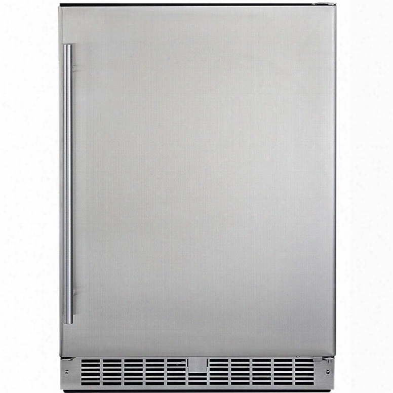 Dar055d1bsspro 24" Aragon Silhouette Professional Energy Star Outdoor Refrigerator With 5.5 Cu. Ft. Capacity Frost Free Operation Door Alarm And Tempered