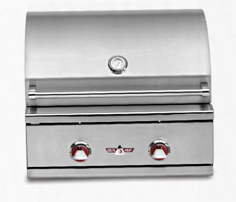 Dhbq26gbl 26" Wide Stainless Steel Built-in Liquid Propane Grill With 420 Sq. In. Cooking Area 2 Main Burners (20 000 Btu's Each) And Interior Halogen