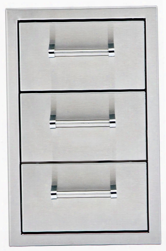 Dhsd133-b 13" Storage Drawers With 304 Stainless Steel Construction One-piece 18 Gauge Frame And 3 Depth Drawers In Stainless