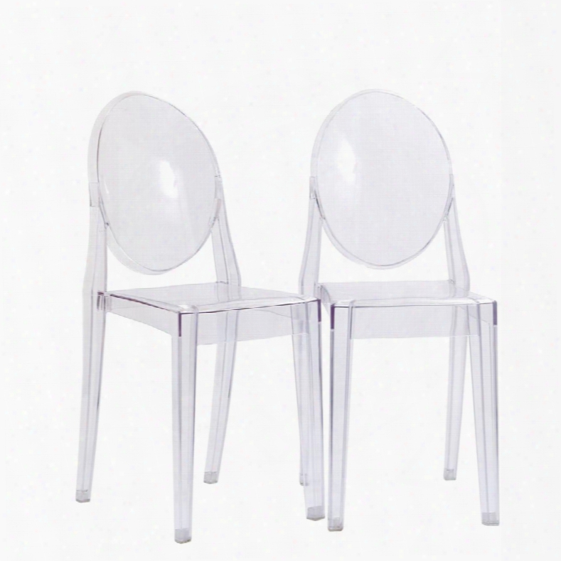 Eei-906-clr Casper Dining Chairs Set Of 2 In Clear