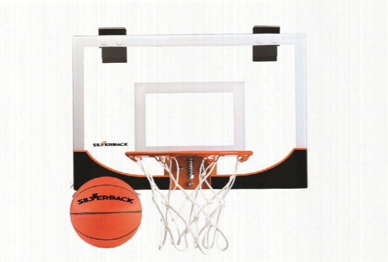 G02270w 18" Rim And Pro-grade Backboard Mini Indoor Basketball Hoop With Game Quality Silverback Mini