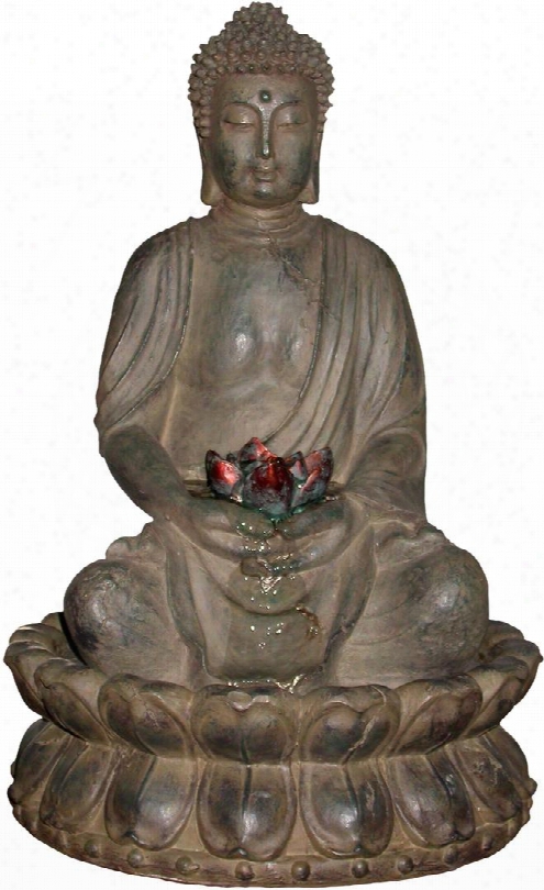 Gem178 Tabletop Buddha Water Feature W/ Led