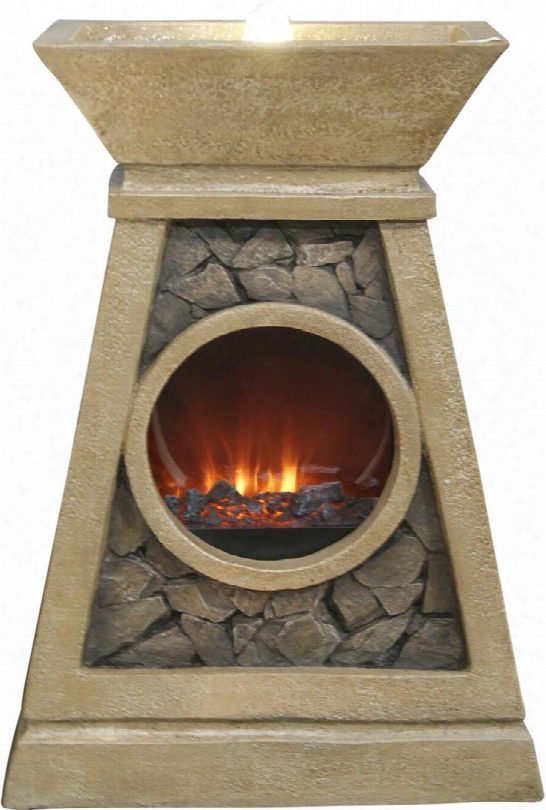 Gxt616s Led Fireplace Fountain With Cracked Stone