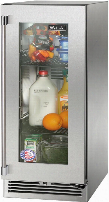 Hp15ro-3-4r 15" Signature Series Outdoor Right Hinge Refrigerator With 2 Wire Shelves Rapidcool Forced-air System And Stainless Steel Construction In Panel