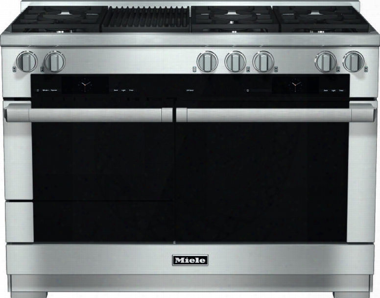 Hr1955dfgr 48" Pro-style Dual Fuel Natural Range With 6 Sealed M Pro Dual Stacked Burners M Pro Grill Twinpower Convection Fan Oven Self-clean 21 Operating