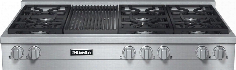 Kmr1356g 48" Natural Gas Rangetop With 6 Sealed M Pro Dual Stacked Burners M Pro Grill Truesimmer Function Dishwasher-safe Grates Automatic Re-ignition