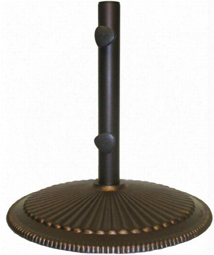 Nu5405a Classic Cast Iron Base For Market Umbrella With A Dual Purpose Stem And 19.3" Base Diameter In Bronze