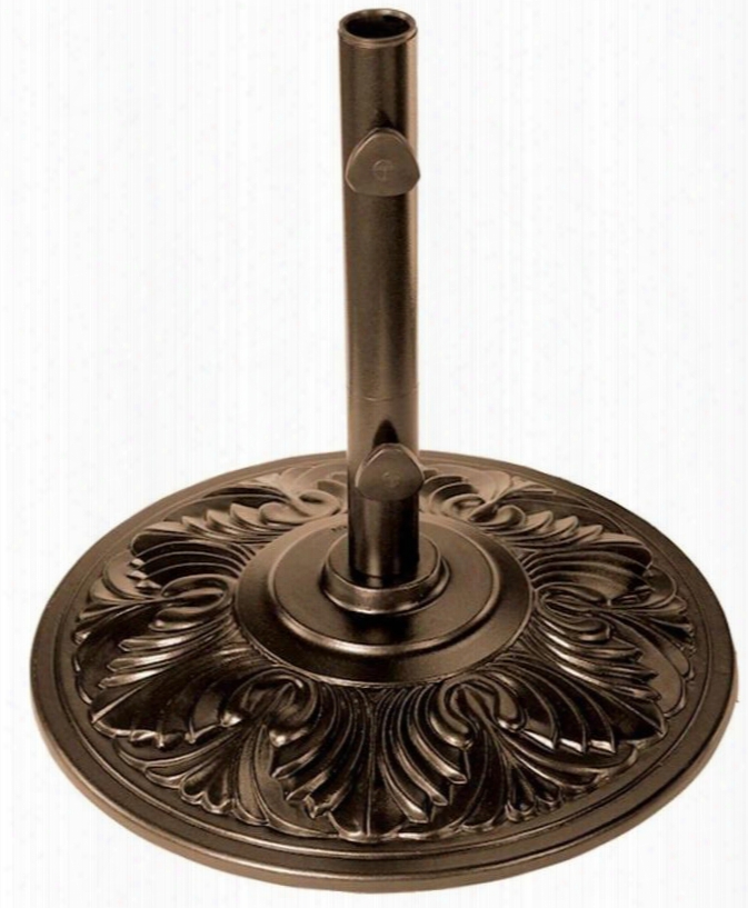 Nu5407 Art Deco 50 Lbs. Aluminum Umbrella Base With A Dual Purpose Stem And 20.9" Base Diameter In Bronze