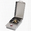 BBQ08852P Standard Single Flat Side Burner with 15 000 BTU of Power Protective Guard and High Grade Stainless Steel