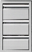 TESD193B 19" Triple Storage Drawer with 100 lbs Capacity and Full Extension Slides in Stainless