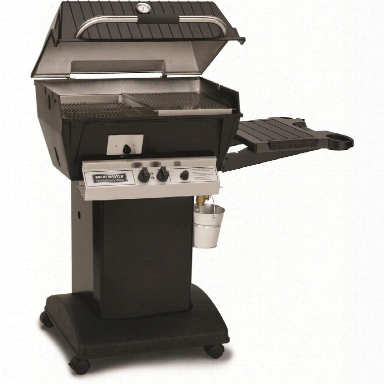 Q3pk1 Built-in Propane Grill Package With Q3x Head/cooker Collection Bucket Electronic Ignition Black Painted Cart Drop Down Side Shelf Thick Cast