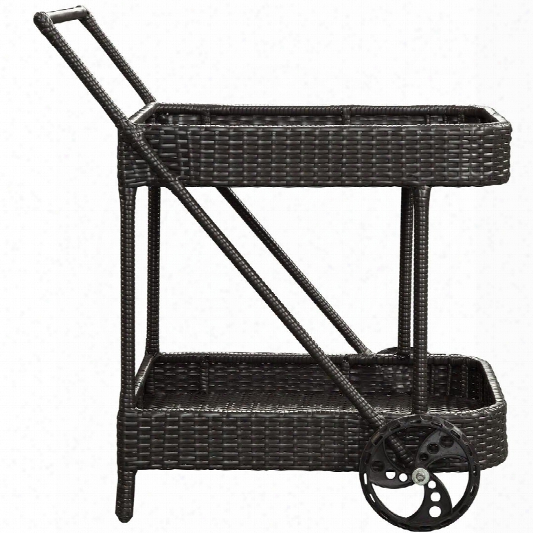 Replenish Collection Eei-970-exp 33" Outdoor Patio Beverage Cart With 2 Storage Areas Casters Handle Powder Coated Aluminum Tube Frame Water And Uv