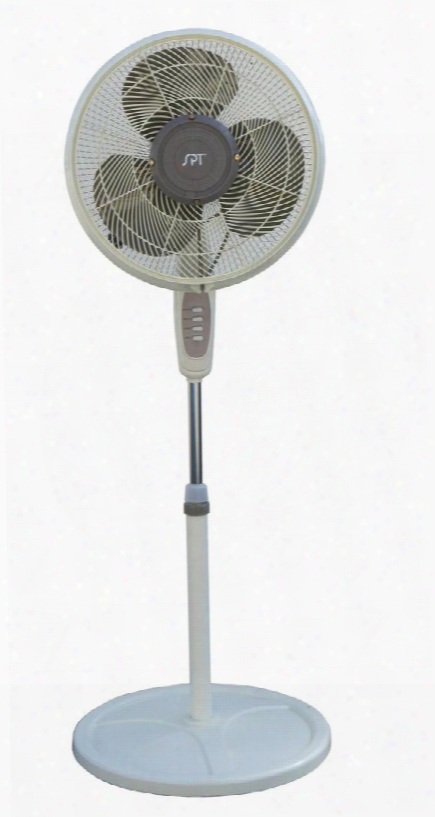 Sf-1666m 16" 40 000 Btu Oscillating Outdoor/indoor Misting Fan With Weather-resistant Construction 90 Degree Oscillation Or Fixed Direction Adjustable Height