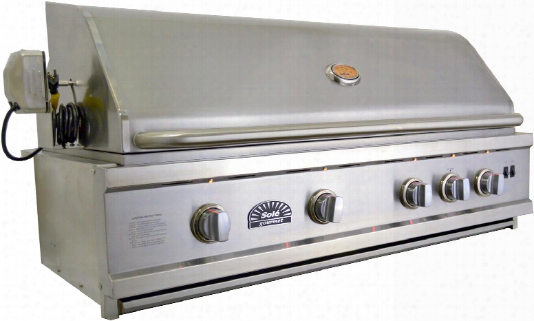 So421bqrl 42&qiot; Built In Stainless Steel Luxury Grill With 72 000 Btu 4 Burner 12 500 Btu Rotisserie 840 S. In. Grilling Area 4" Easy-read Temperature Gauge