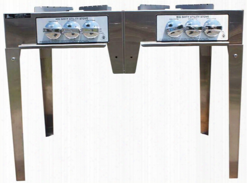 Ssbig60iin 120 000 Btu 3 Ring Double Burner Utility Stove In: Stainless