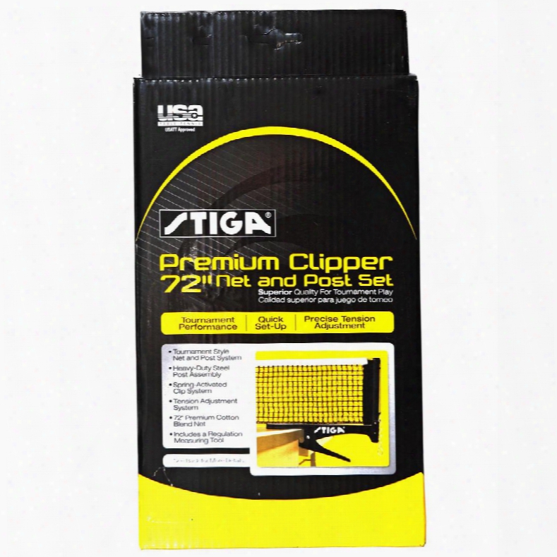 T1565 Table Tennis  Premium Clipper Net And Posts With  Height Measuring
