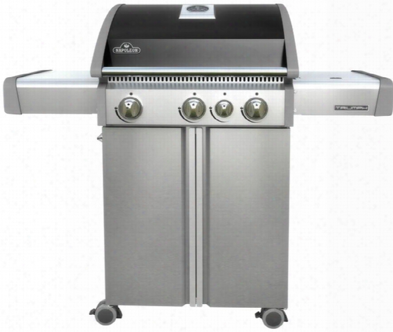 T410sbnk 51" Triumph 410 Series Freestanding Natural Gas Grill With 3 Stainless Steel Burners Range Side Burner 550 Sq. In. Cooking Surface Accu-probe