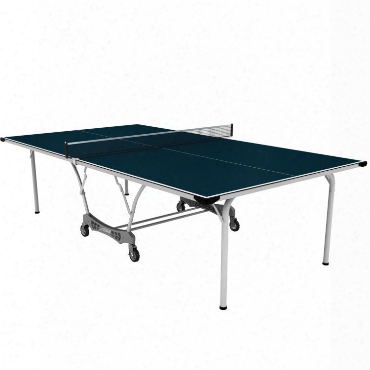 T8561 Coronado Outdoor Foldable Table Tennis Table With Aluminum Composite Blue Top Stiga All-weather Net And