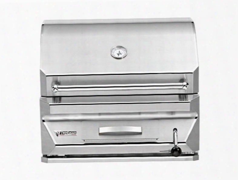 Tecg30 30" Charcoal Grill With Double=lined Hood Air Control Louvres Adjustable Charcoal Tray And Temperature