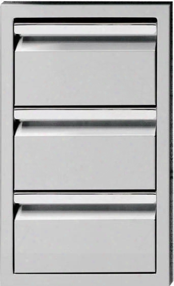 Tesd193b 19" Triple Storage Drawer With 100 Lbs Capacity And Full Extension Slides In Stainless