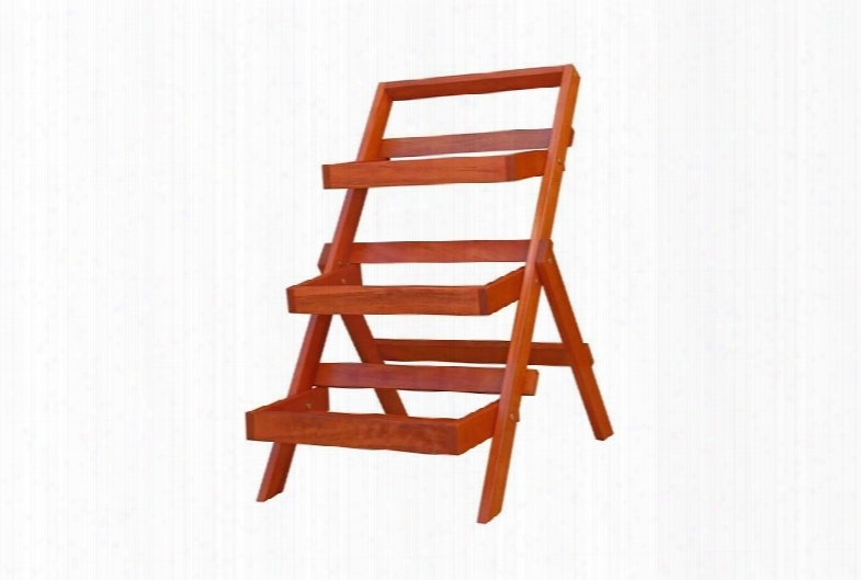 Wood Outdoor Three-layer Pla Nt Stand With Teak