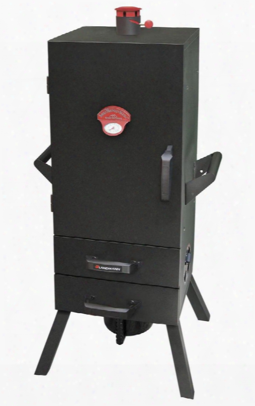 3495cla Smoky Mountain 34" Vertical Charcoal Smoker With 2 Heat Saving Drawers 4 Adjustable Chrome Plated Cooking Grates And Nylon Plastic Door Handle In