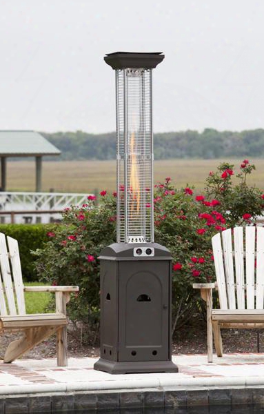 60804 Square Flame Heater With 41 000 Btu Output Electronic Igniter And Casters In Mocha