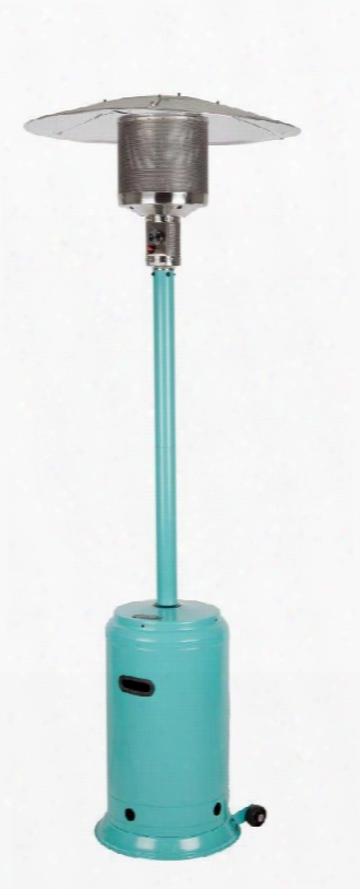 61130 Liquid Propane Patio Heater With 46 000 Btu Output Piezo Igniter And Tip Over Protection System In Aqua Blue Powder Coated